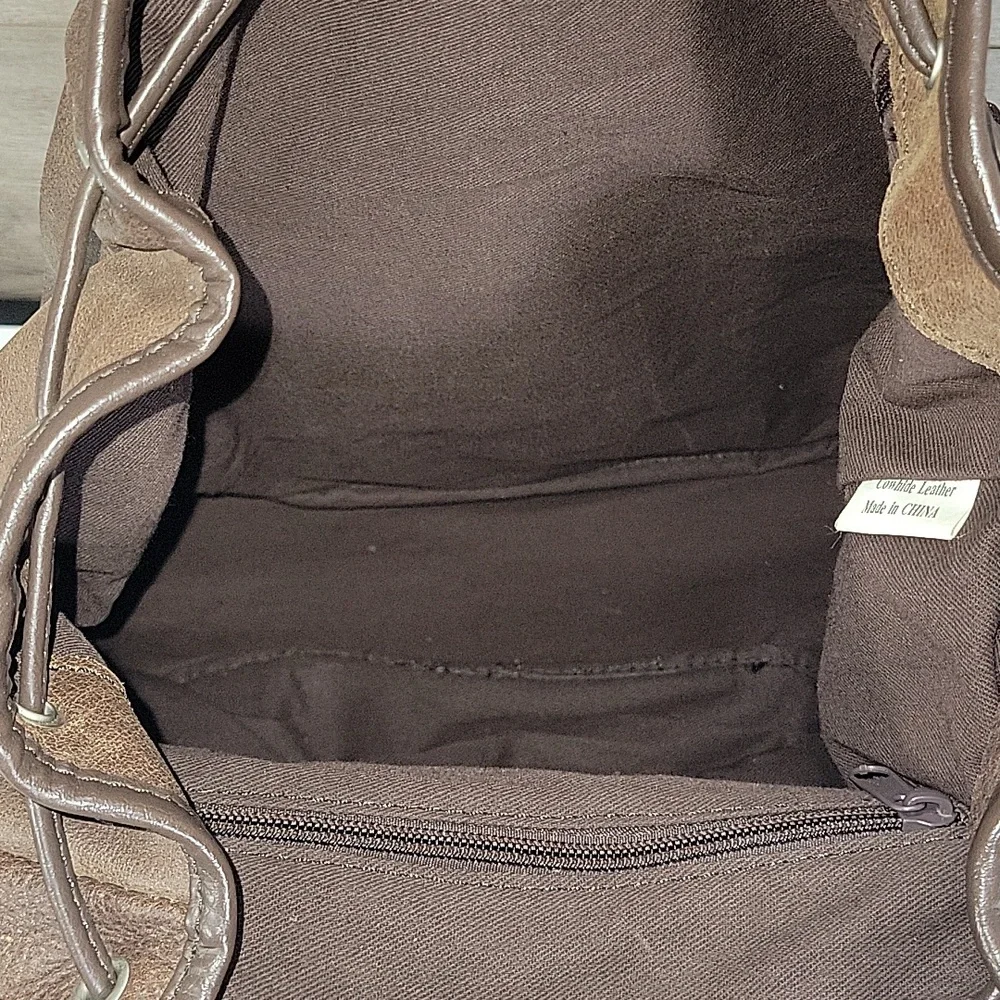 Vintage Brown Leather Rucksack Backpack